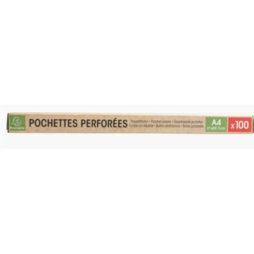 Exacompta Forever Opak - pochette perforée - pour A4 - crystal translucide (pack de 100)