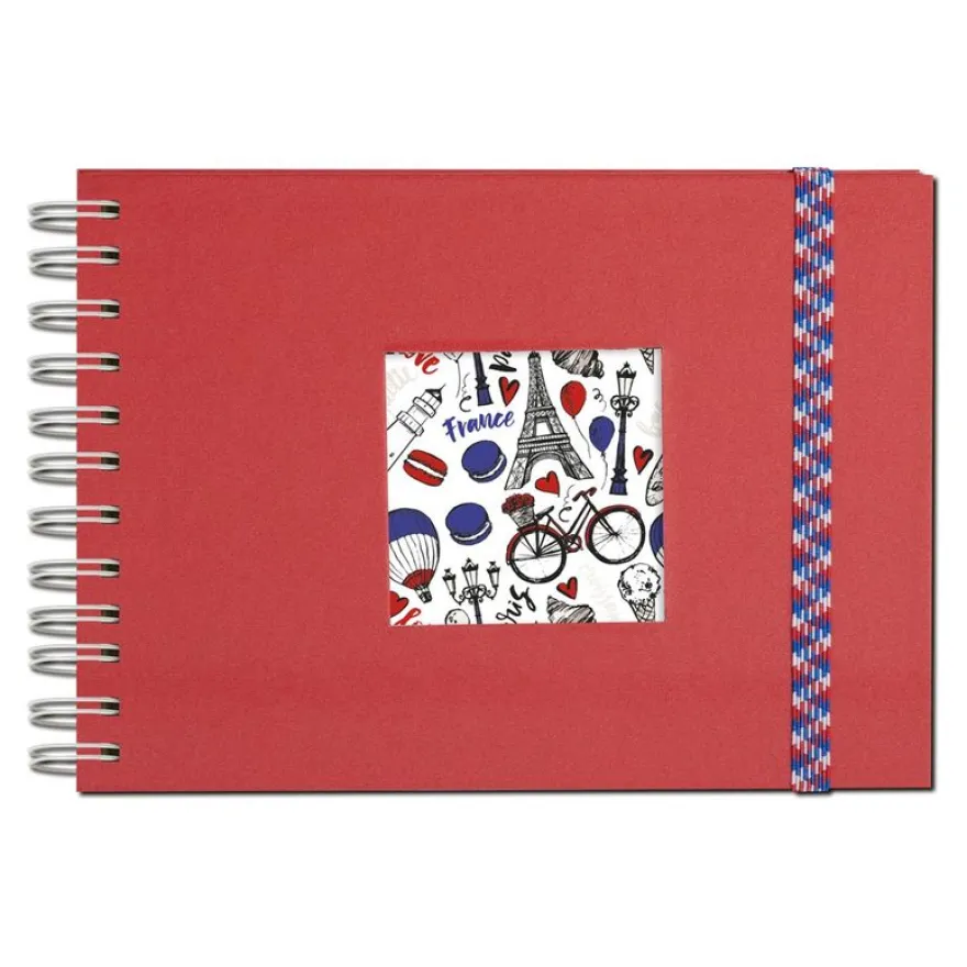 Exacompta French'class - Album photos à spirale 23 x 16 cm - 50 pages - rouge