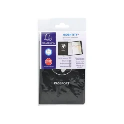 Exacompta Hidentity - Etui de protection de passeport - PVC - noir