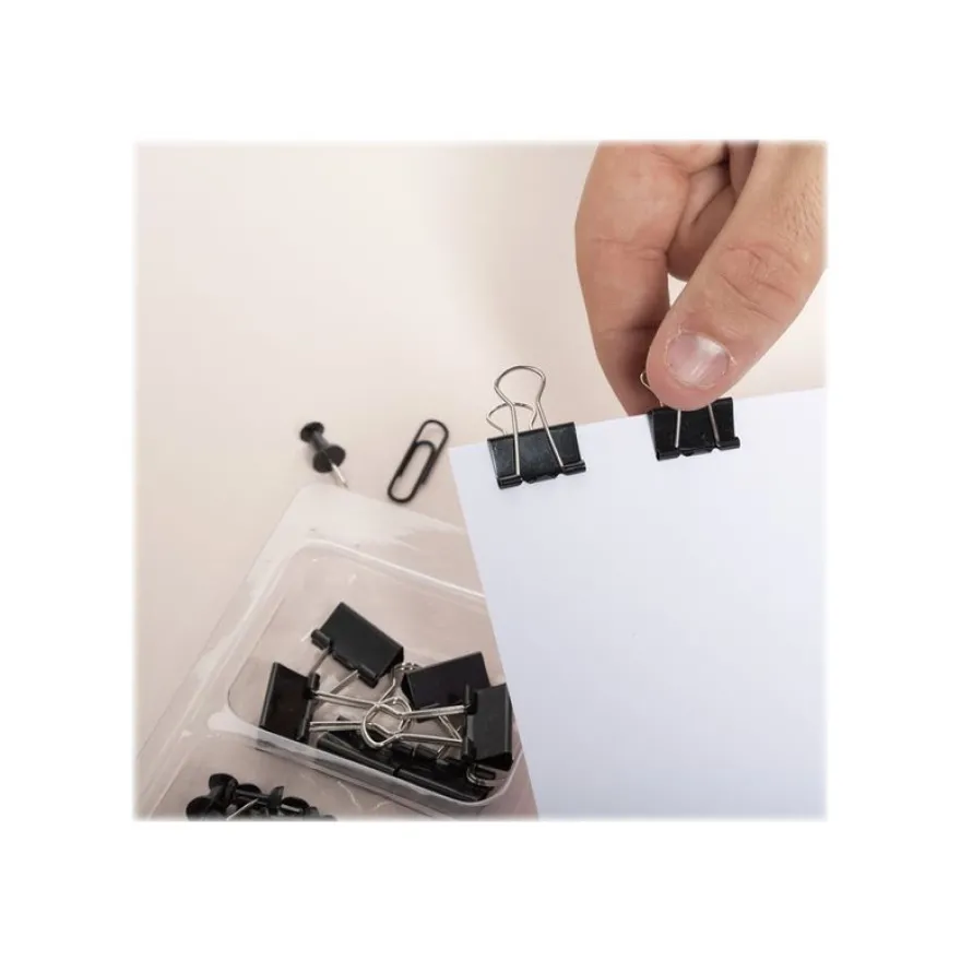 Exacompta Iderama - Kit de 58 attaches (pince-notes, trombones et punaises) - noir