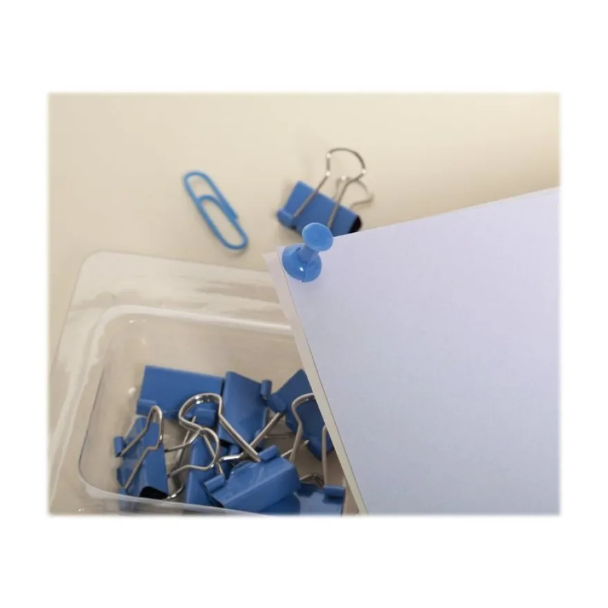 Exacompta Iderama - Kit de 58 attaches (pince-notes, trombones et punaises) - bleu clair