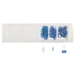Exacompta Iderama - Kit de 58 attaches (pince-notes, trombones et punaises) - bleu clair