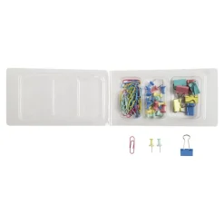Exacompta Iderama - Kit de 58 attaches (pince-notes, trombones et punaise - couleurs pastels assorties