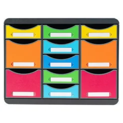 Exacompta Iderama - Module de classement 11 tiroirs - arlequin/noir