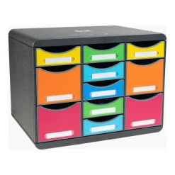 Exacompta Iderama - Module de classement 11 tiroirs - arlequin/noir