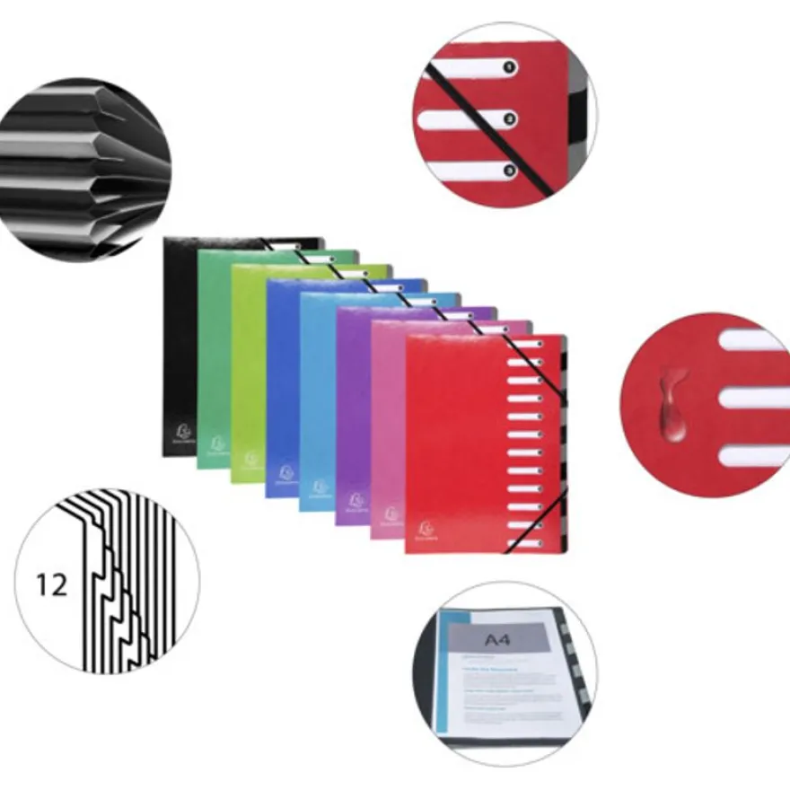 Exacompta Iderama - Trieur extensible 12 positions - disponible dans différentes couleurs