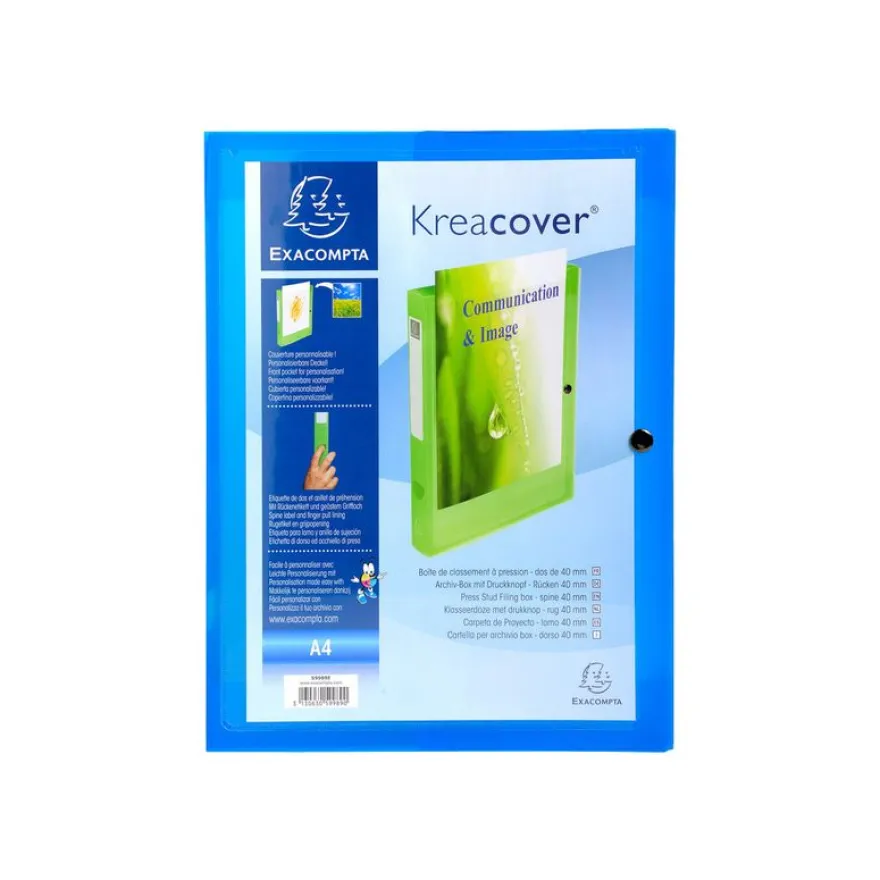 Exacompta KreaCover - Boîte de classement personnalisable - dos 40 mm - disponible dans différentes couleurs