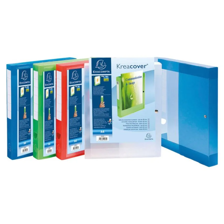 Exacompta KreaCover - Boîte de classement personnalisable - dos 40 mm - disponible dans différentes couleurs