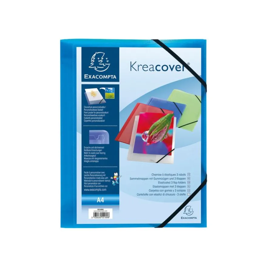 Exacompta KreaCover - Chemise personnalisable à rabats - A4 - disponible dans différentes couleurs