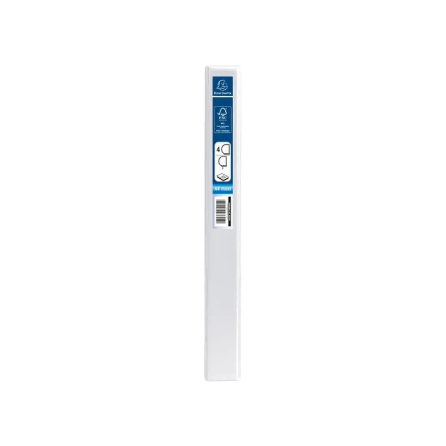 Exacompta Kreacover - Classeur à anneaux personnalisable - Dos 38 mm - A4 Maxi - blanc - 3 pochettes extérieures