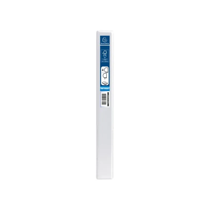 Exacompta Kreacover - Classeur à anneaux personnalisable - Dos 38 mm - A4 Maxi - pour 100 feuilles - blanc - 3 pochettes extérieures