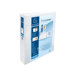 Exacompta Kreacover - Classeur à anneaux personnalisable - Dos 50 mm - A4 Maxi - blanc - 2 pochettes extérieures