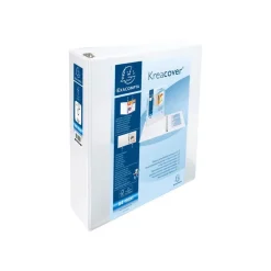 Exacompta Kreacover - Classeur à anneaux personnalisable - Dos 60 mm - A4 Maxi - blanc - 2 pochettes extérieures