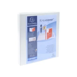 Exacompta Kreacover - Classeur à anneaux personnalisable - Dos 20 mm - A4 Maxi - blanc - 2 pochettes extérieures