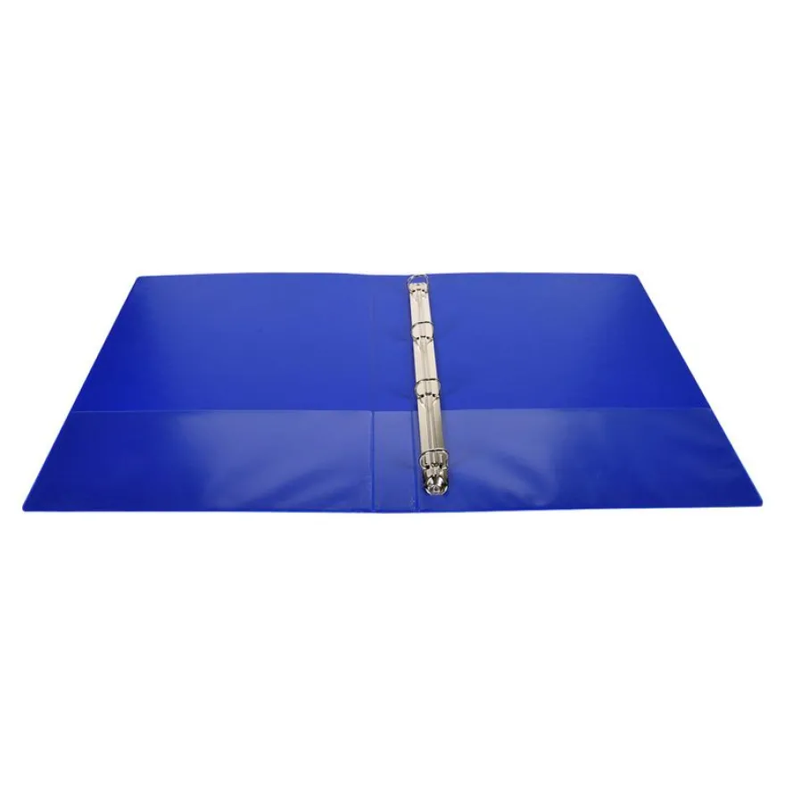 Exacompta Kreacover - Classeur à anneaux personnalisable - Dos 34 mm - A4 Maxi - bleu - 3 pochettes extérieures