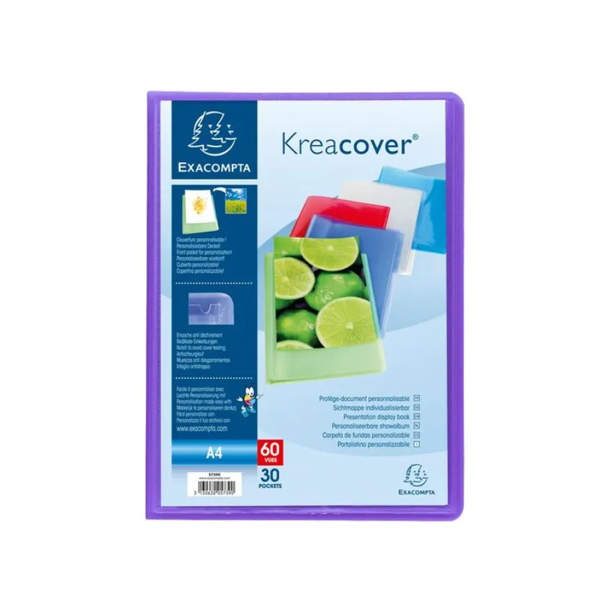 Exacompta KreaCover - Porte vues personnalisable - 120 vues - A4 - disponible dans différentes couleurs