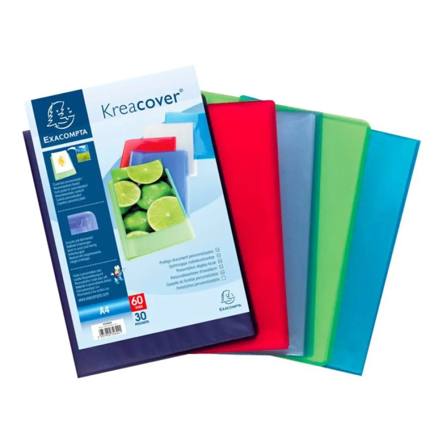 Exacompta KreaCover - Porte vues personnalisable - 60 vues - A4 - disponible dans différentes couleurs