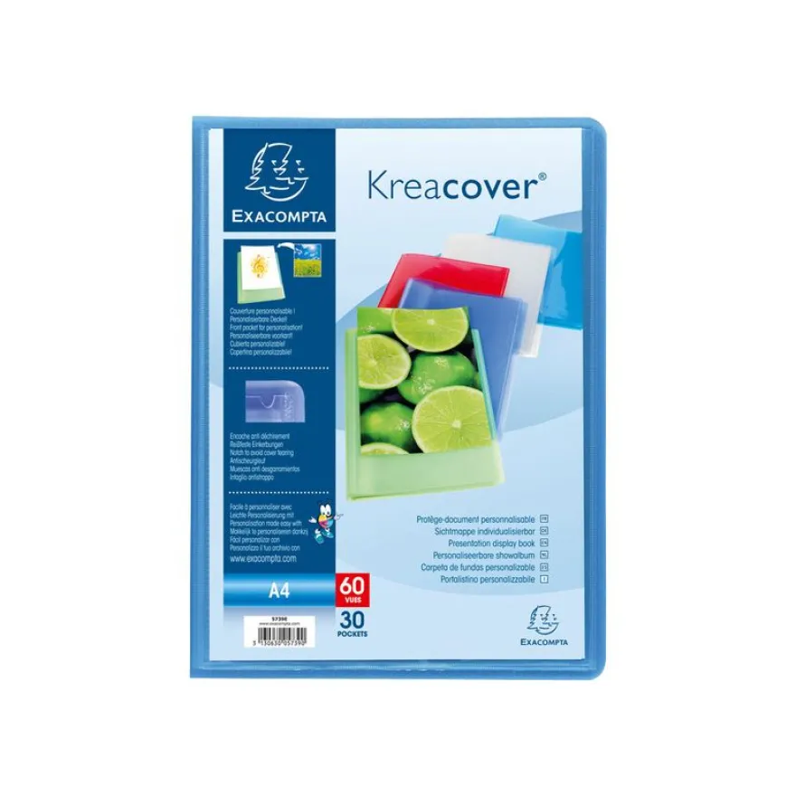Exacompta KreaCover - Porte vues personnalisable - 60 vues - A4 - disponible dans différentes couleurs