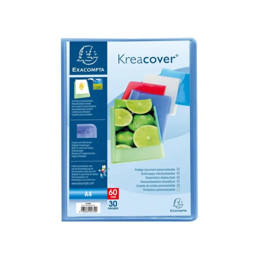 Exacompta KreaCover - Porte vues personnalisable - 60 vues - A4 - disponible dans différentes couleurs