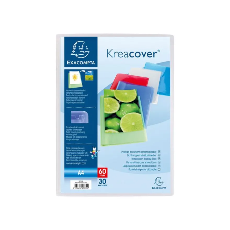 Exacompta KreaCover - Porte vues personnalisable - 60 vues - A4 - disponible dans différentes couleurs