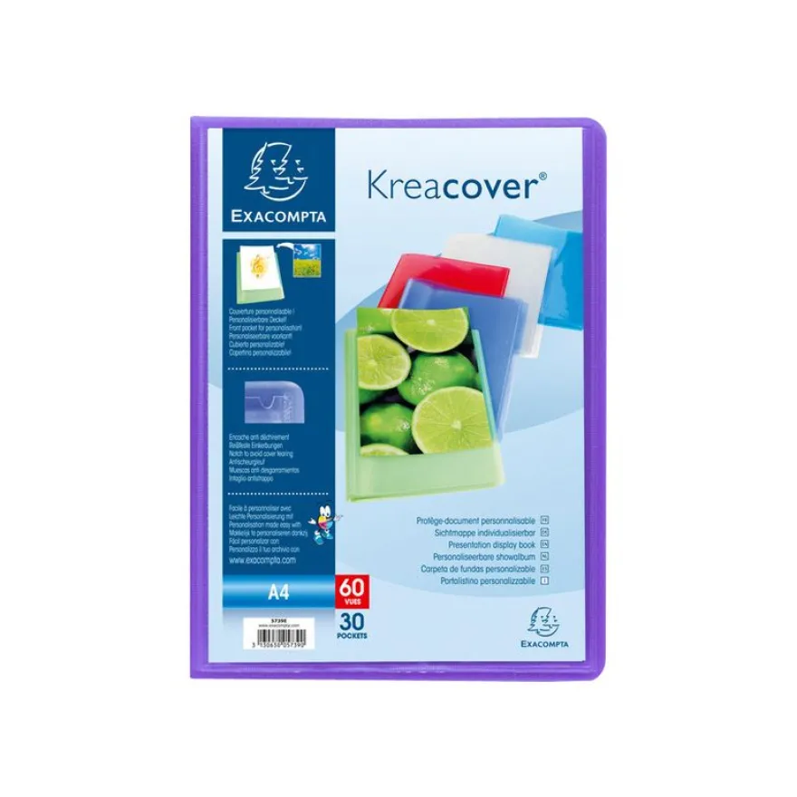 Exacompta Kreacover - Porte vues personnalisable - 100 vues - A4 - disponible dans différentes couleurs