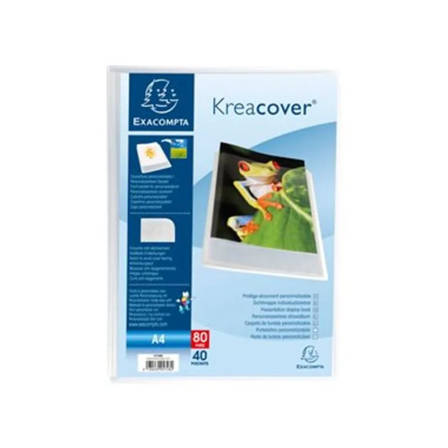 Exacompta KreaCover - Porte vues personnalisable - 80 vues - A4 - cristal