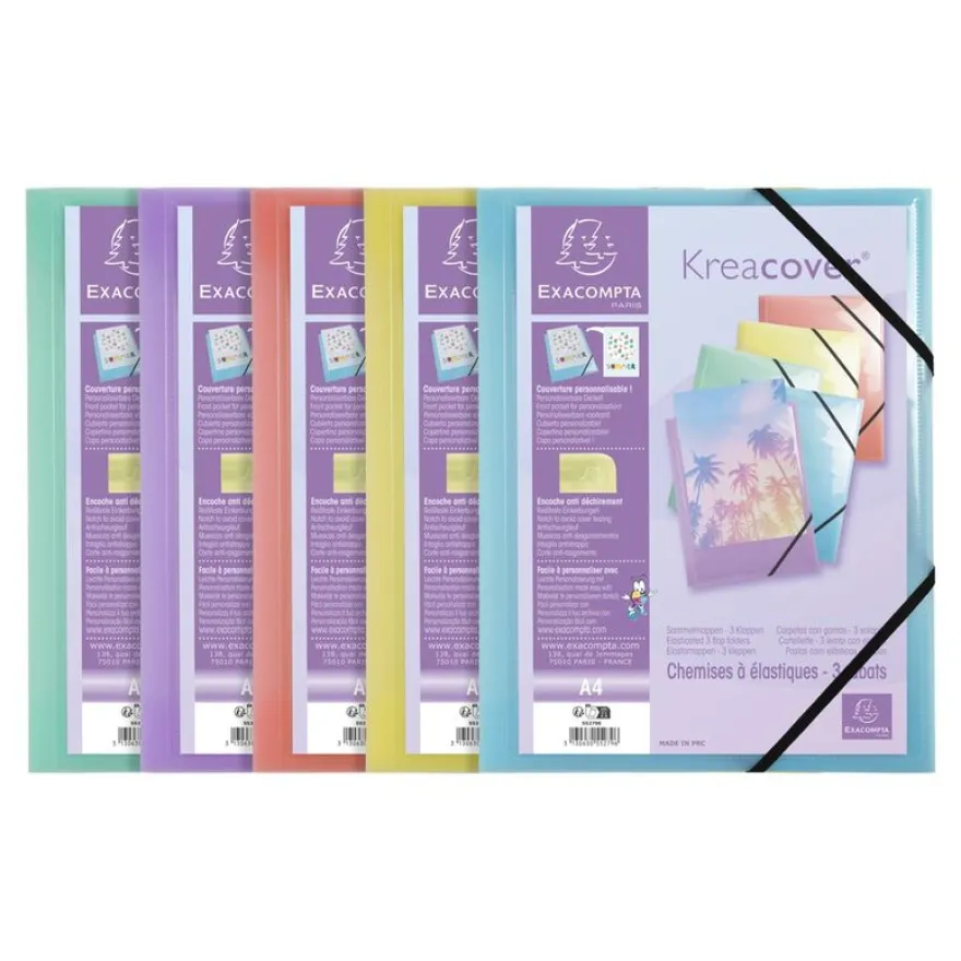 Exacompta Kreacover Pastel - Chemise personnalisable à rabats - A4 - disponible dans différentes couleurs