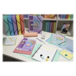 Exacompta Kreacover Pastel - Classeur 4 anneaux personnalisable - Dos 20 mm - A4 - pour 140 feuilles - disponible dans différentes couleurs
