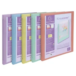 Exacompta Kreacover Pastel - Classeur 4 anneaux personnalisable - Dos 20 mm - A4 - pour 140 feuilles - disponible dans différentes couleurs