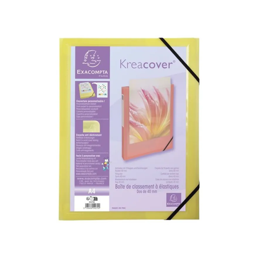Exacompta Kreacover Pastel - Boîte de classement personnalisable - dos 40 mm - disponible dans différentes couleurs pastels