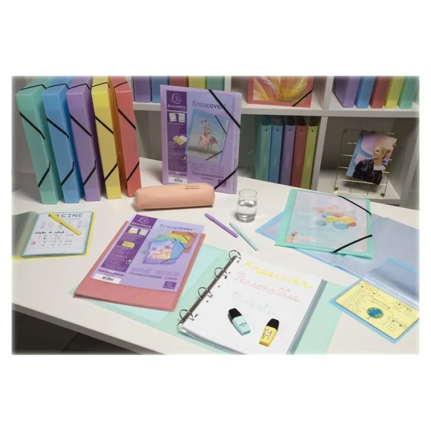 Exacompta Kreacover Pastel - Porte vues personnalisable - 40 vues - A5 - disponible dans différentes couleurs