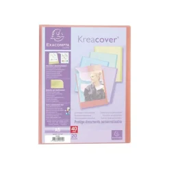 Exacompta Kreacover Pastel - Porte vues personnalisable - 40 vues - A5 - disponible dans différentes couleurs