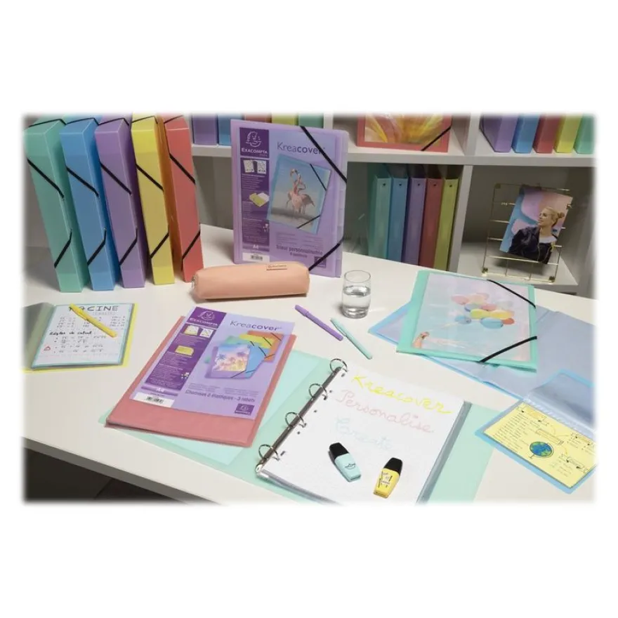 Exacompta Kreacover Pastel - Porte vues personnalisable - 40 vues - A4 - disponible dans différentes couleurs