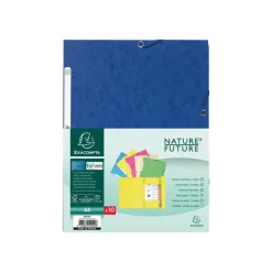 Exacompta Nature Future - 10 Chemises à 3 rabats - A4 - pour 250 feuilles - couleurs pastels assorties