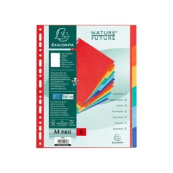 Exacompta Nature Future - Intercalaire 6 positions - A4 Maxi - carte rigide colorée