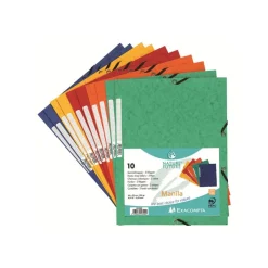Exacompta Nature Future - 10 Chemises à 3 rabats - A4 - pour 250 feuilles - couleurs assorties
