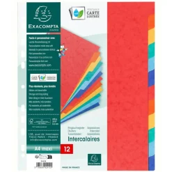 Exacompta Nature Future - Intercalaire 12 positions - A4 Maxi - carte lustrée colorée
