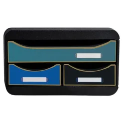 Exacompta Neo Deco - Module de classement 3 tiroirs - noir/multicolore