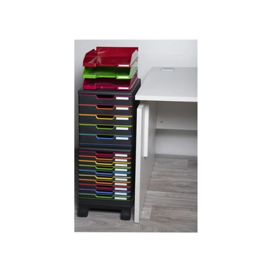 Exacompta Office - Roulettes pour armoire à tiroirs - noir