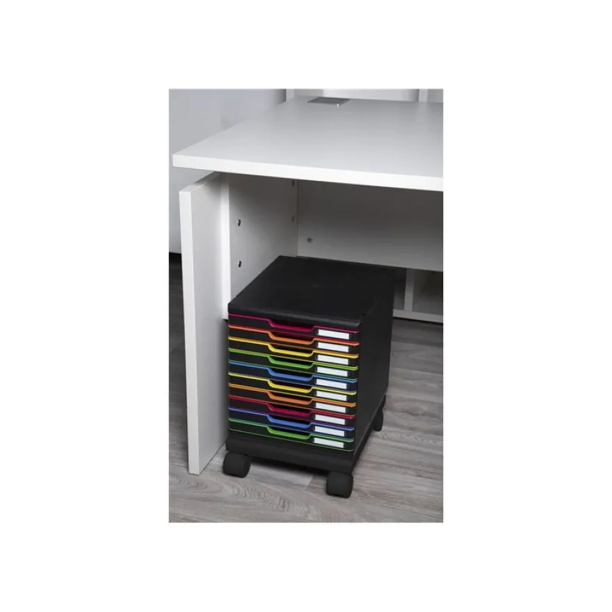 Exacompta Office - Roulettes pour armoire à tiroirs - noir