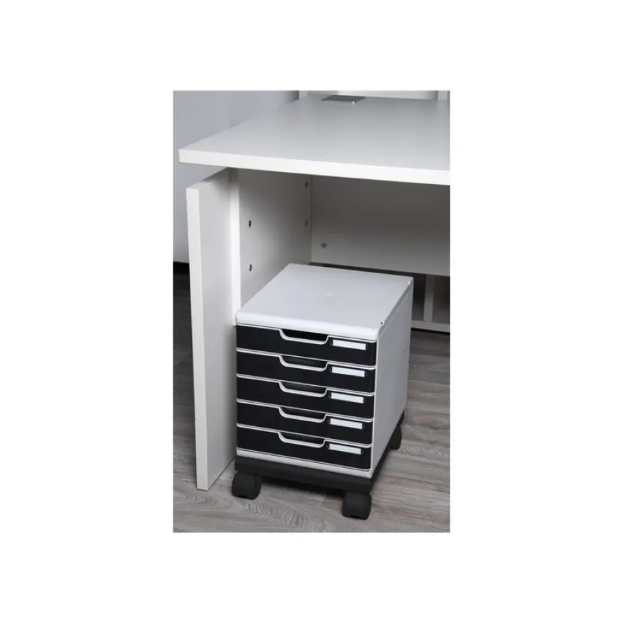 Exacompta Office - Roulettes pour armoire à tiroirs - noir