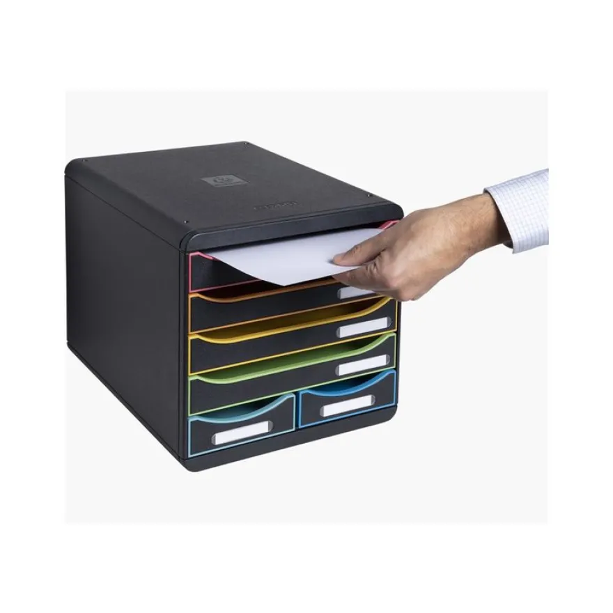 Exacompta Office Big Box - Module de classement 6 tiroirs - noir arlequin