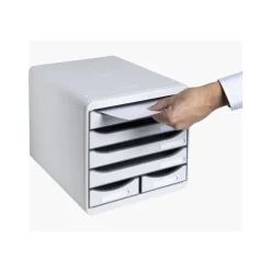 Exacompta Office Big Box - Module de classement 6 tiroirs - gris clair