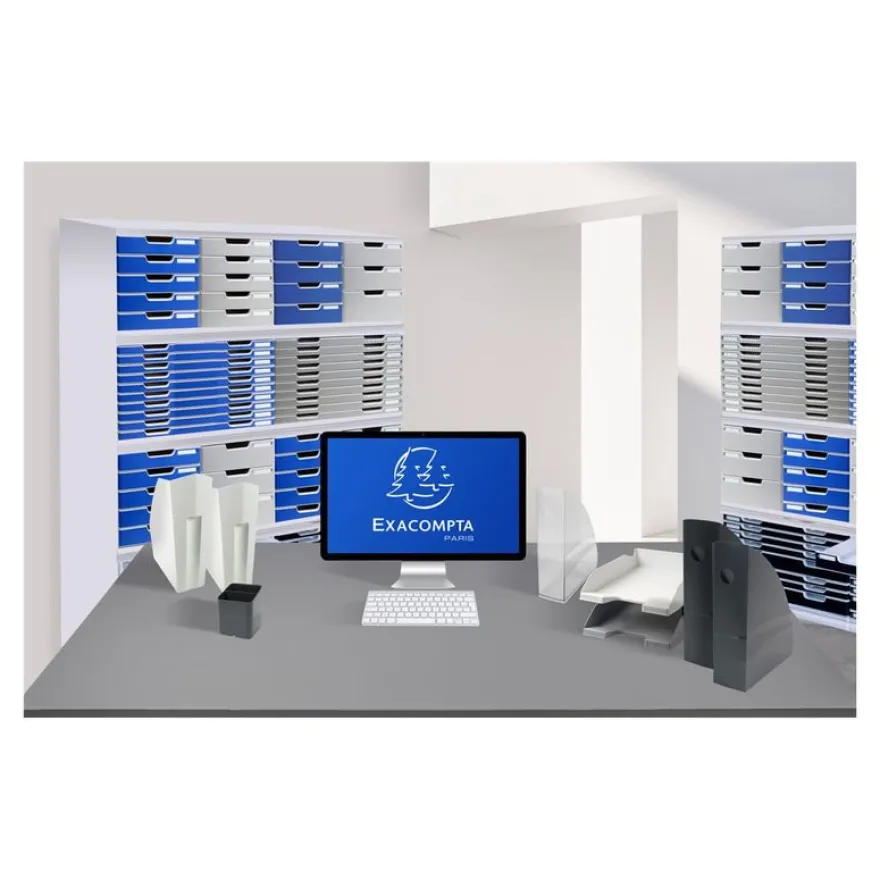 Exacompta Office Big Box - Module de classement 6 tiroirs - gris clair