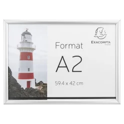 Exacompta Office cadre - Cadre mural clipsable pour A2 - aluminium/cristal