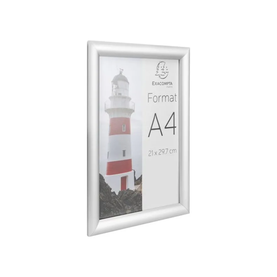 Exacompta Office cadre - Cadre mural clipsable pour A4 - aluminium/cristal