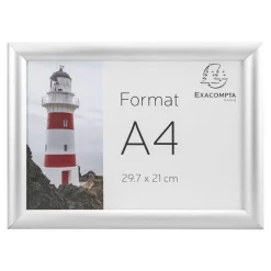 Exacompta Office cadre - Cadre mural clipsable pour A4 - aluminium/cristal