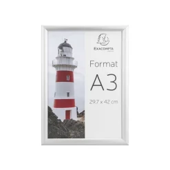 Exacompta Office cadre - Cadre mural clipsable pour A3 - aluminium/cristal