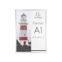 Exacompta Office cadre - Cadre mural clipsable pour A1 - aluminium/cristal