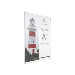 Exacompta Office cadre - Cadre mural clipsable pour A1 - aluminium/cristal